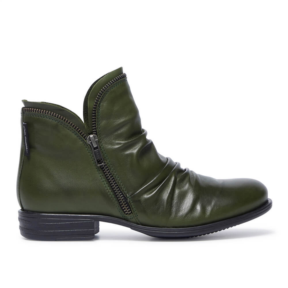 Carl Scarpa Natalia Green Leather Ankle Boots